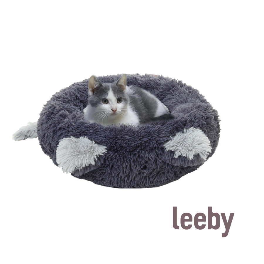 Leeby Cama Donut con Oreja y Cola Gris para gatos, , large Imagen numero 2