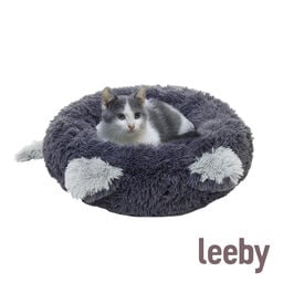 Leeby Cama Donut con Oreja y Cola Gris para gatos