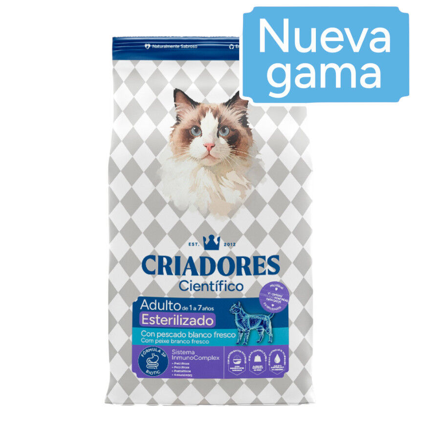 2 kg Criadores Cient&iacute;fico Adulto Esterilizado Pescado Blanco pienso para gatos, , large Imagen numero 2