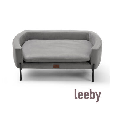 Leeby sofá elevado gris para perros