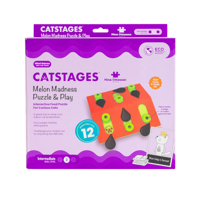 Catstages Nina Ottosson Puzzle &amp; Play Melon Madness Juguete de Inteligencia para gatos thumbnail