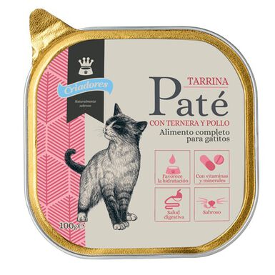 Criadores Ternera y Pollo en paté tarrina para gatitos 