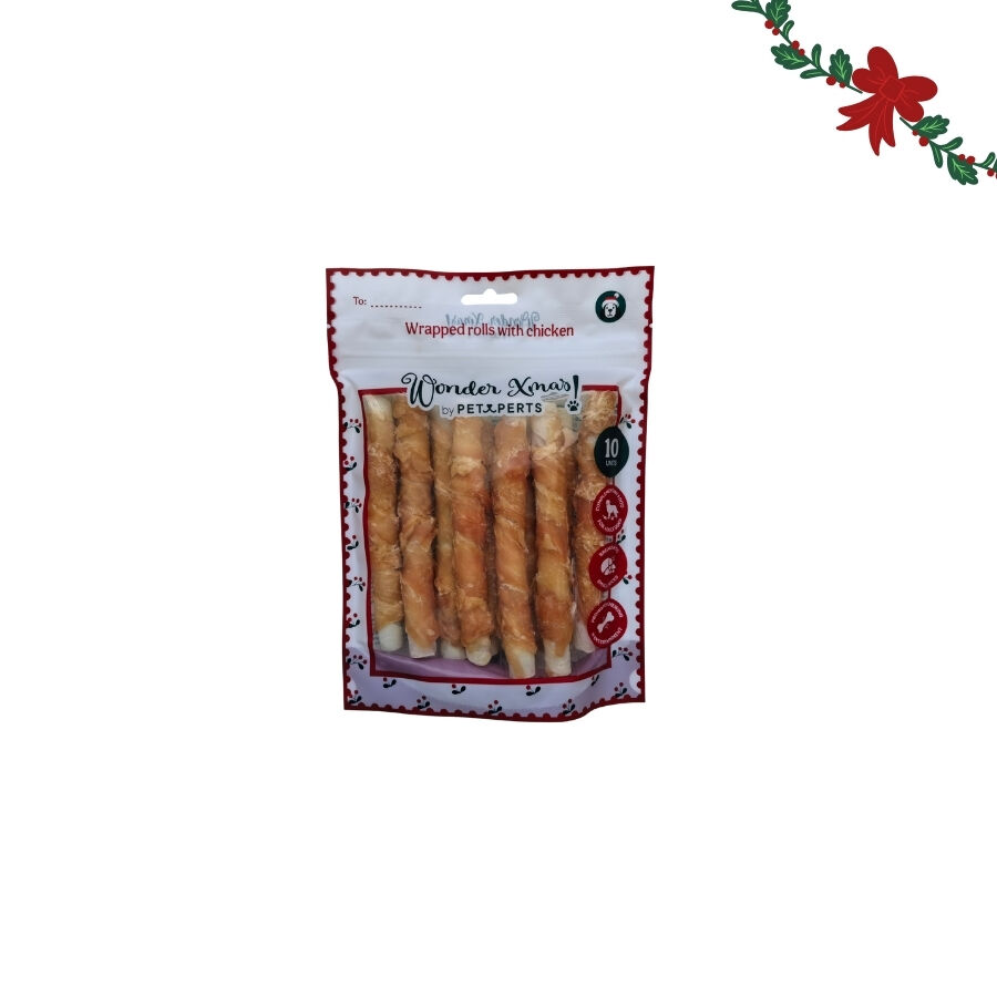 1 pack x 10 uds. Wonder Christmas Rollos Envueltos con Pollo Snacks para perros, , large Imagen numero 5