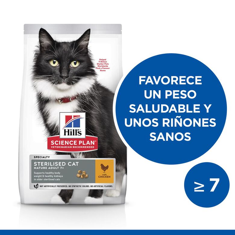 Hill&#039;s Science Plan Sterilised Mature Adult Pollo pienso para gatos thumbnail