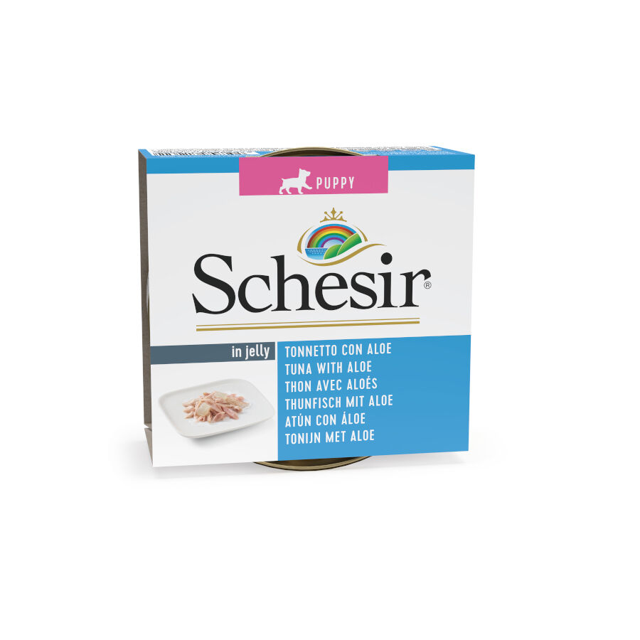 150 g Schesir Puppy at&uacute;n con aloe lata para perros, , large Imagen numero 1