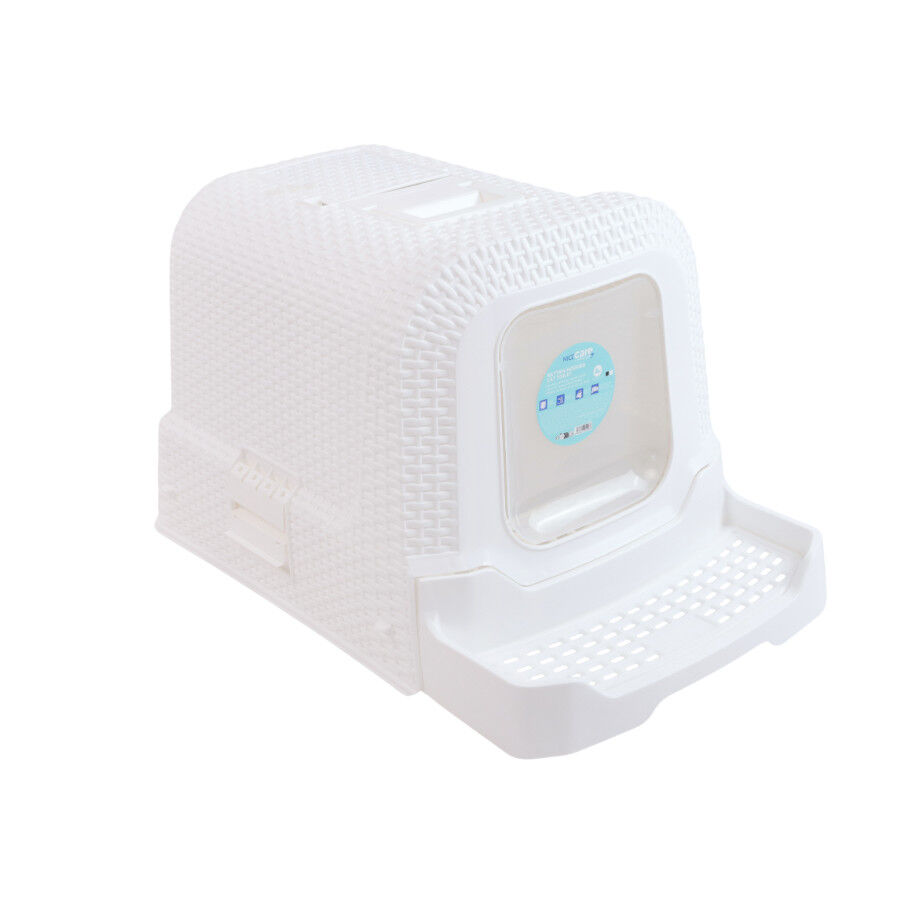 Nice Care Arenero Cerrado Blanco para gatos, , large Imagen numero 8