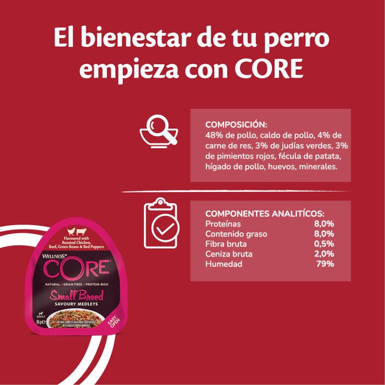 Wellness Core Small Breed Grain Free Pollo y Ternera tarrina para perros thumbnail