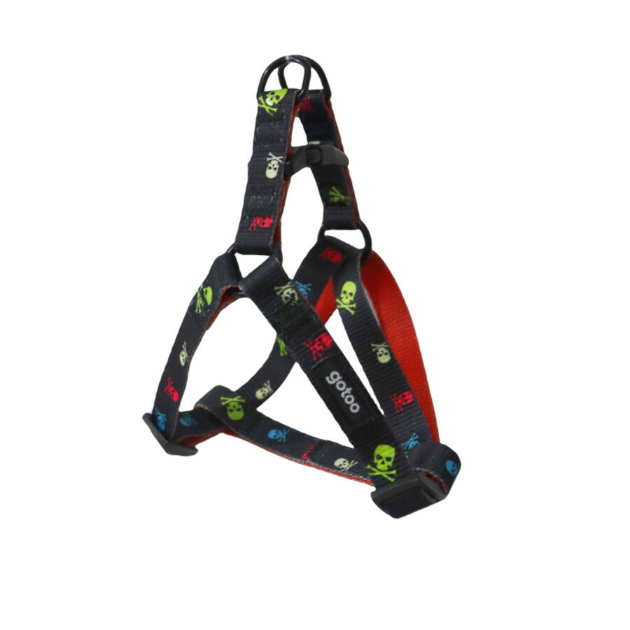 Gotoo  Arnés estampado calavera negro para perros