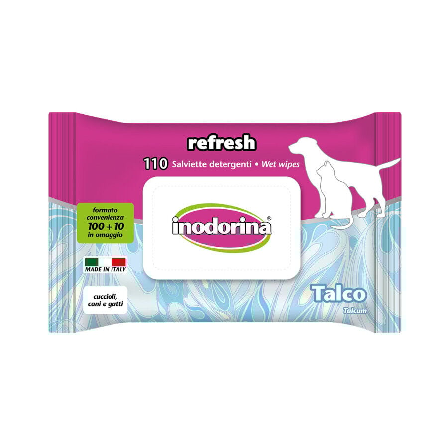 Inodorina Refresh Toallitas Húmedas Talco para mascotas
