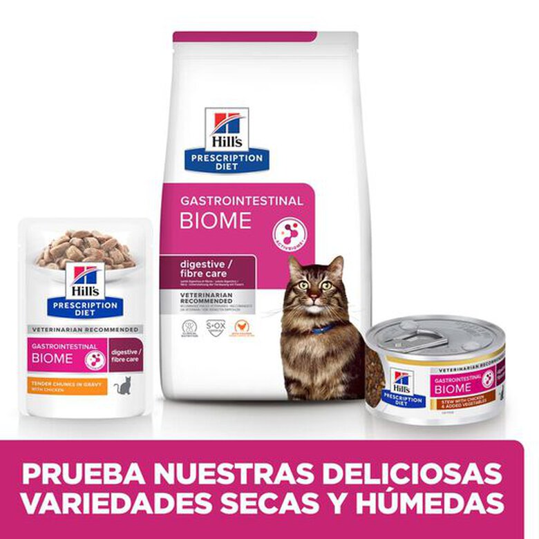 82 g Hill's Prescription Diet Gastrointestinal Biome Estofado de Pollo lata para gatos,  Imagen numero 5 82 g Hill's Prescription Diet Gastrointestinal Biome Estofado de Pollo lata para gatos, , large Imagen numero 5