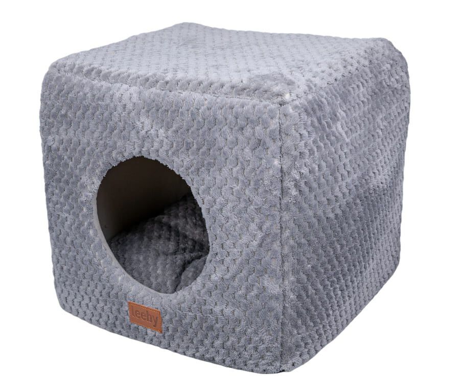 Leeby Cama Cueva Suave Gris para gatos, , large Imagen numero 1