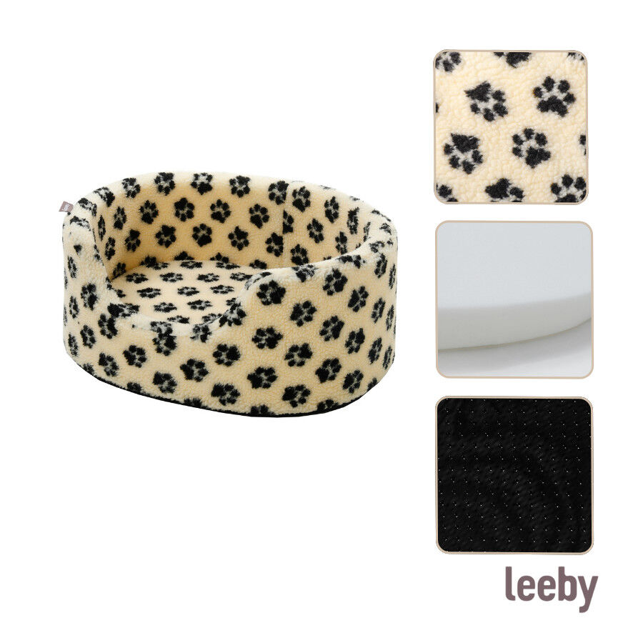 Leeby Sof&aacute; Bed Paw Print Beige para perros, , large Imagen numero 6