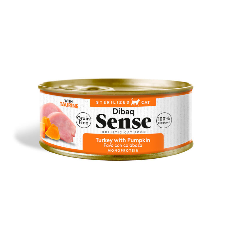 Dibaq Sense Sterilized Grain Free Pavo y Calabaza lata para gatos thumbnail