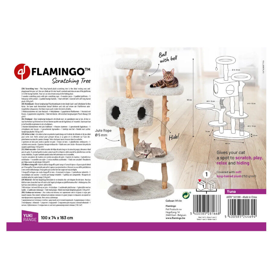 Flamingo Yuna &Aacute;rbol Rascador Gris para gatos, , large Imagen numero 2