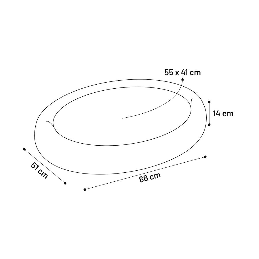 Flamingo Dorian Óvalo Gris con Cremallera Cama para perros thumbnail