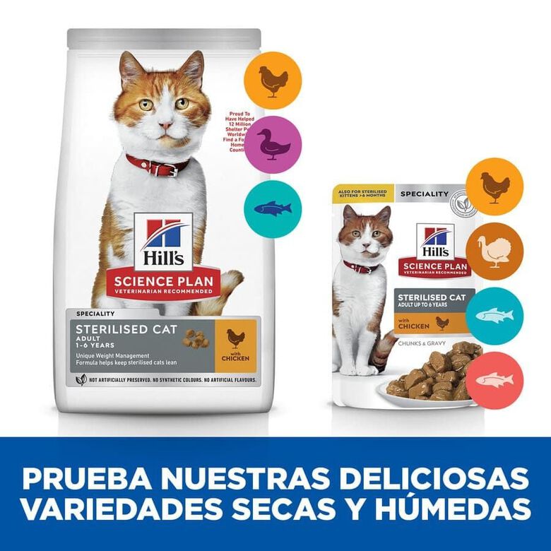 Hill&#039;s Science Plan Sterilized Young Adult Pollo sobre para gatos thumbnail