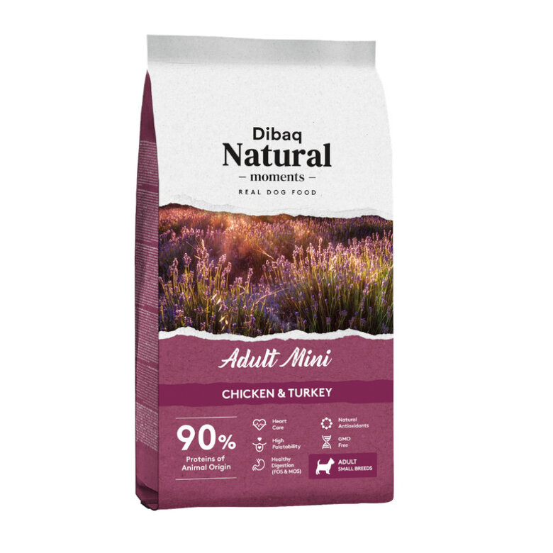 3 kg Dibaq Natural Moments Adult Mini Pollo & Pavo pienso para perros,  Imagen numero 1 Dibaq pienso natural moments para perros minis Imagen numero 1