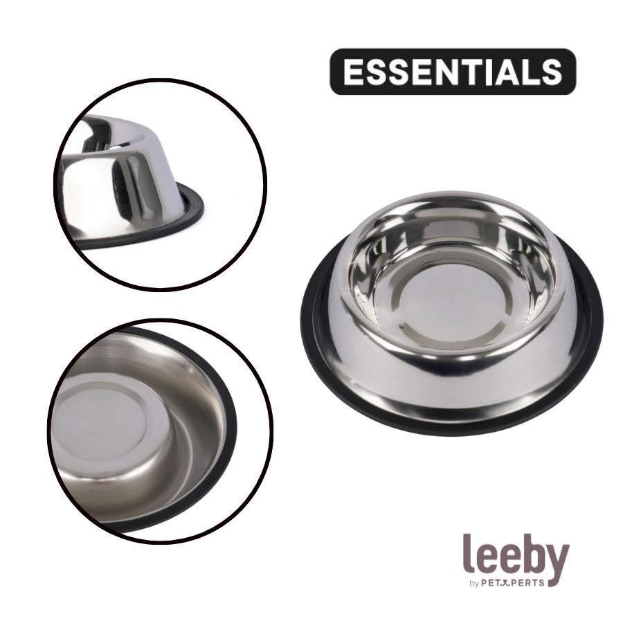 Leeby Comedero de Metal con Aro de Silicona para perros, , large Imagen numero 3