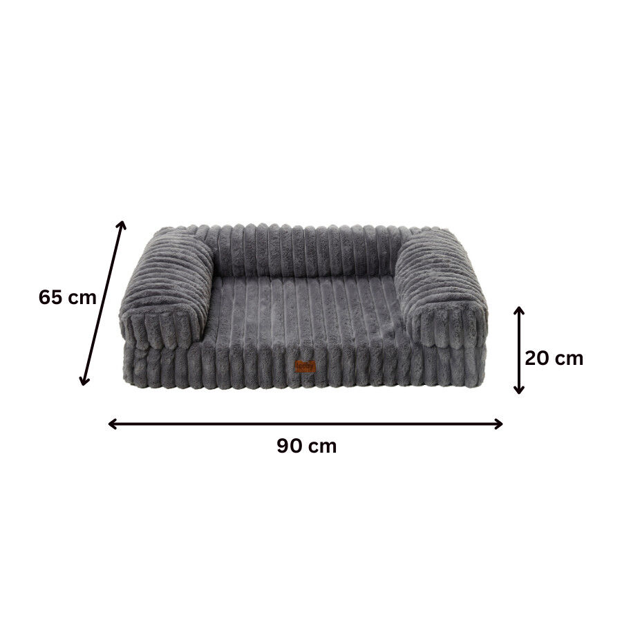 Leeby Sof&aacute; Corduroy Gris para perros, , large Imagen numero 5