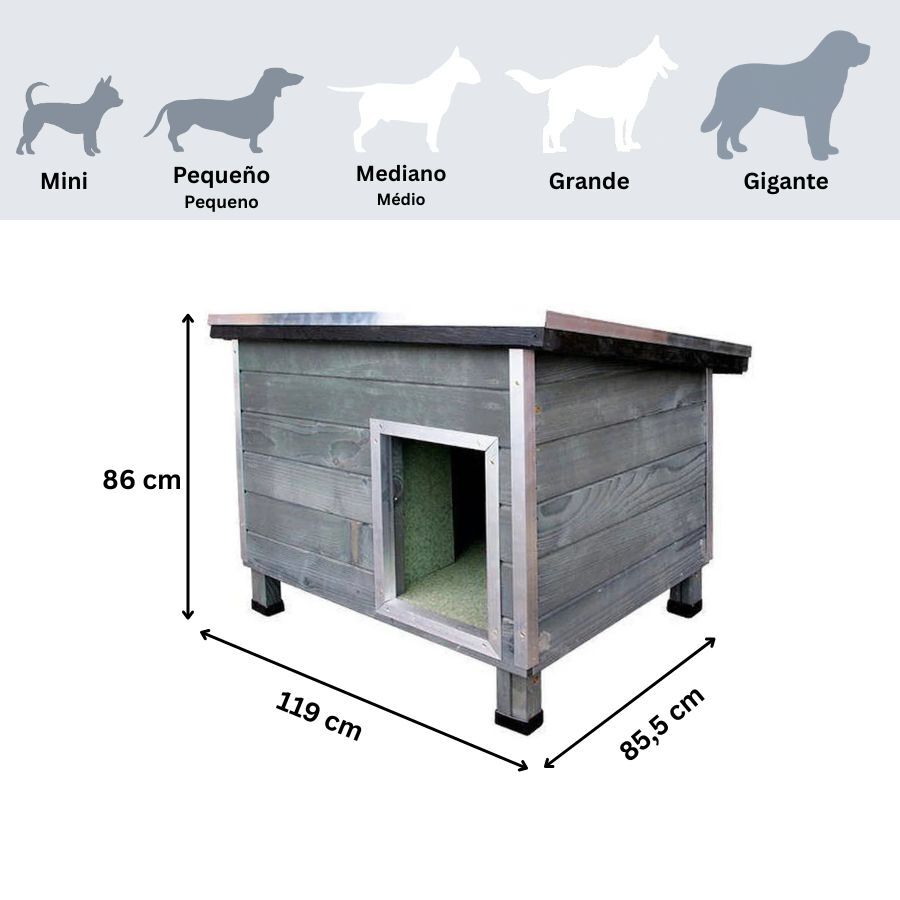 TK-Pet Nevada Caseta de Madera Gris para perros, , large Imagen numero 3