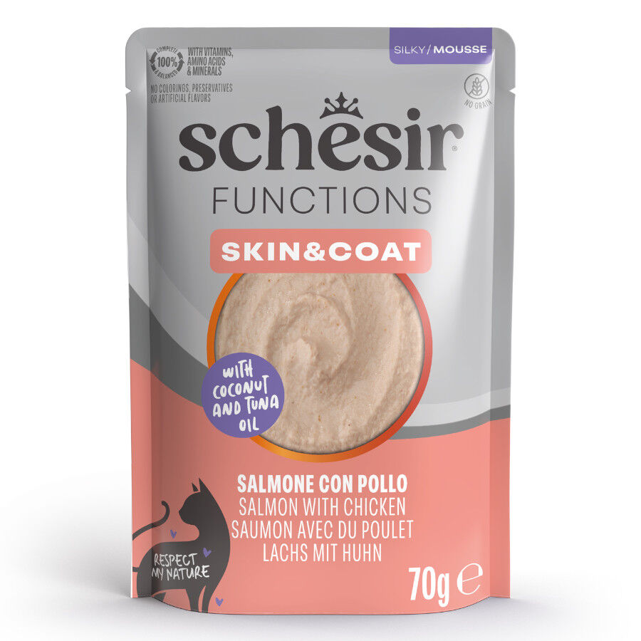 70 g Schesir Functions Skin & coat en Mousse para gatos, , large Imagen numero 1