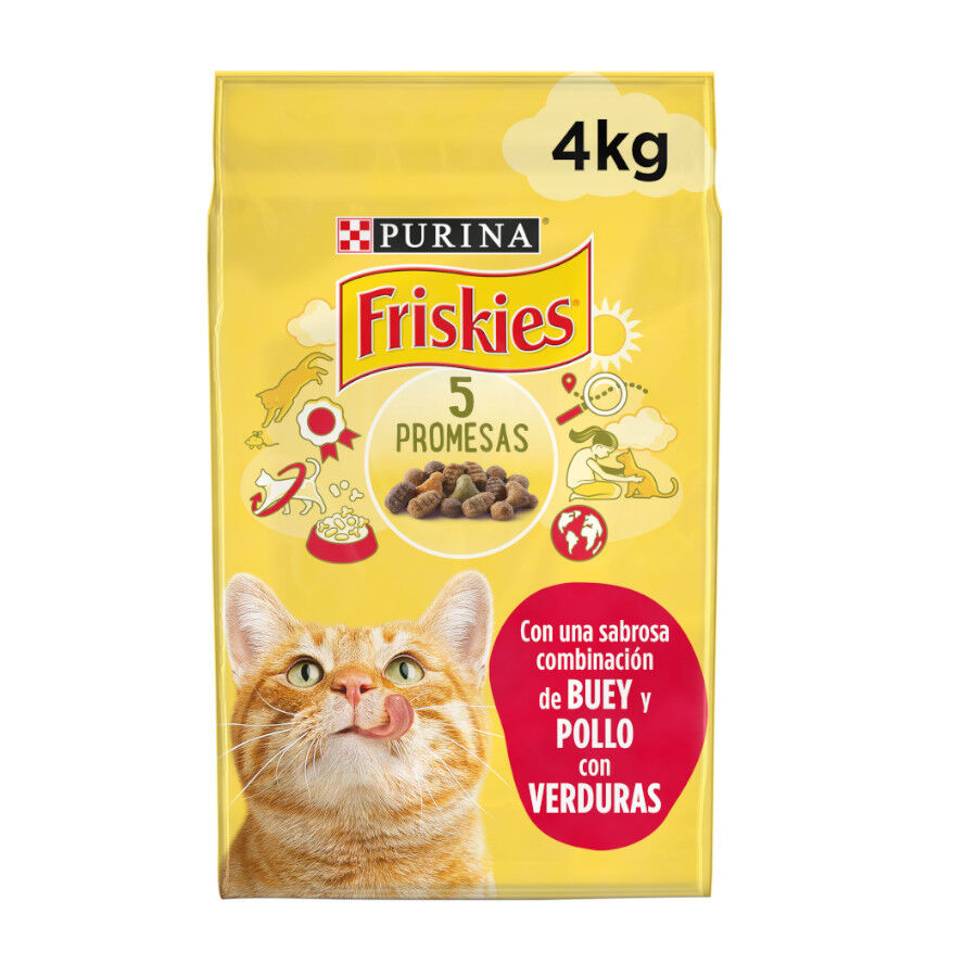 Friskies Adult Buey con Pollo y Verduras pienso para gatos