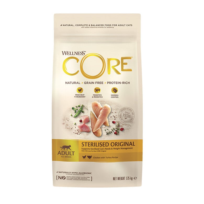 Wellness Core Feline Sterilised pollo y pavo Imagen numero 1 Wellness Core Feline Sterilised pollo y pavo Imagen numero 1