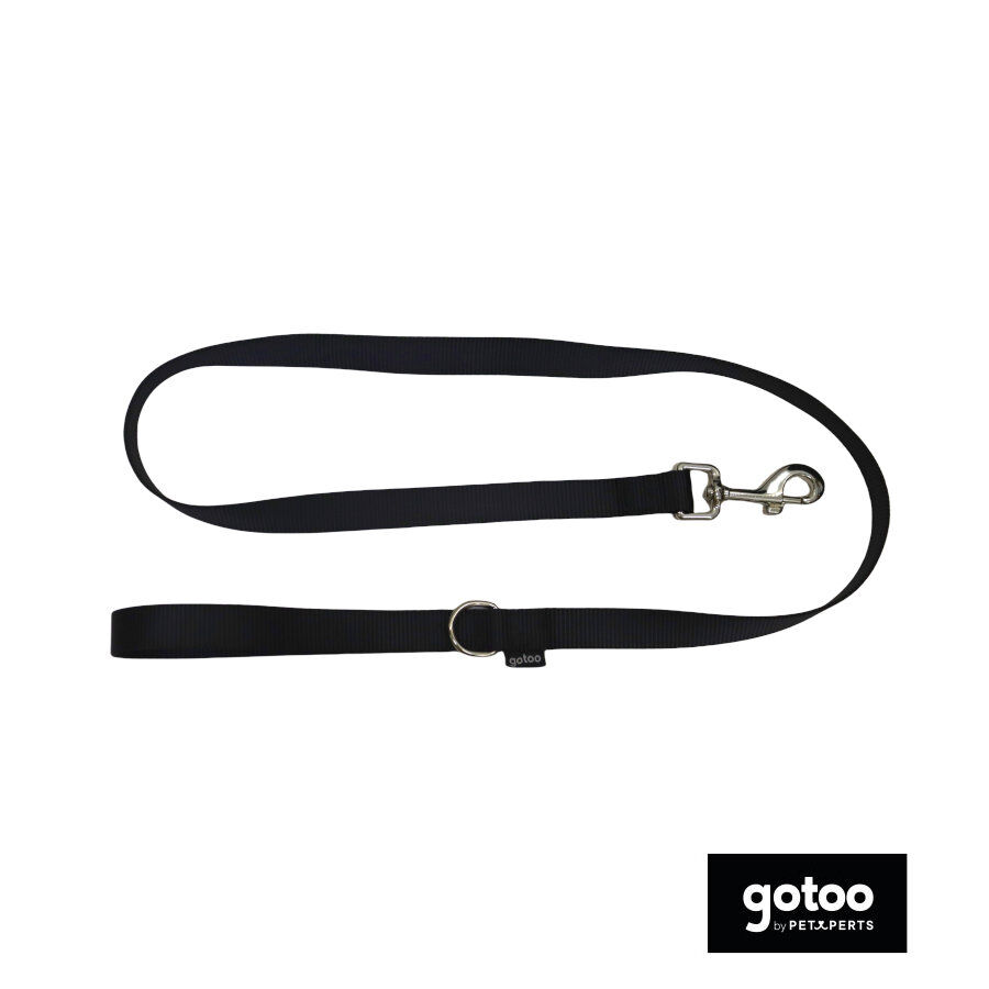 Gotoo Correa de nylon negra para perros thumbnail
