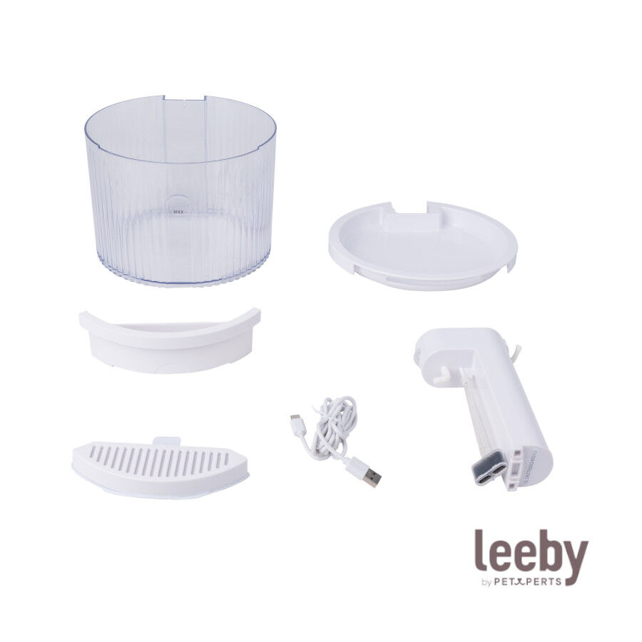 Leeby Fuente de Agua sin Cables Blanco para perros y gatos, , large Imagen numero 2