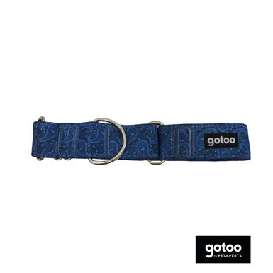 Gotoo Collar martingale estampado azul para perros