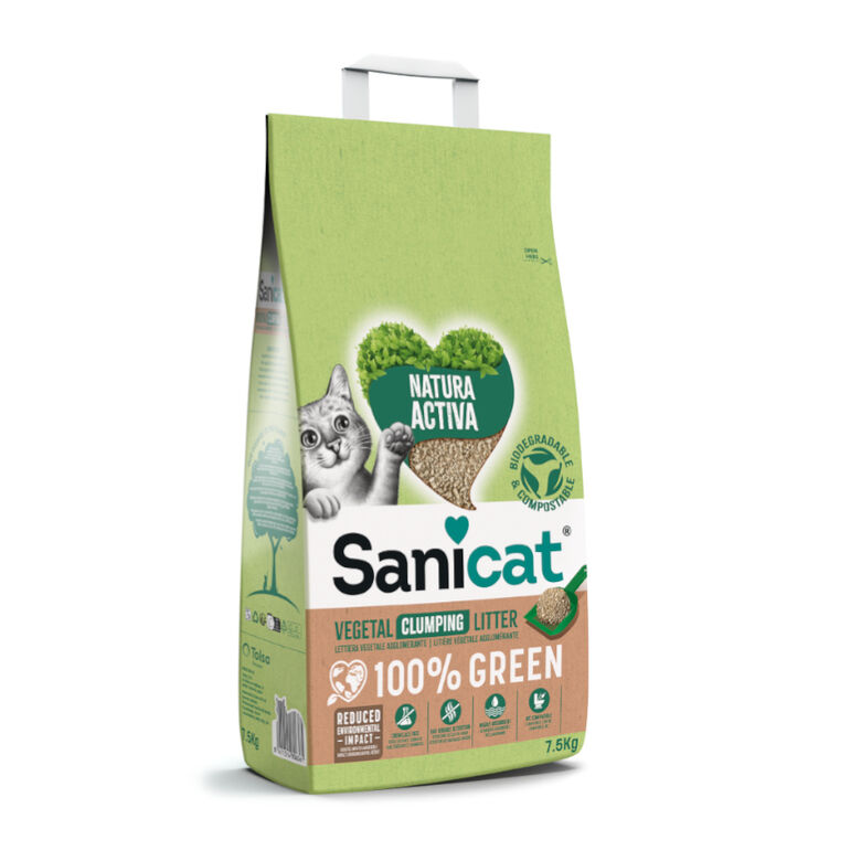 Sanicat Natura Activa 100% Green Arena Vegetal para gatos thumbnail