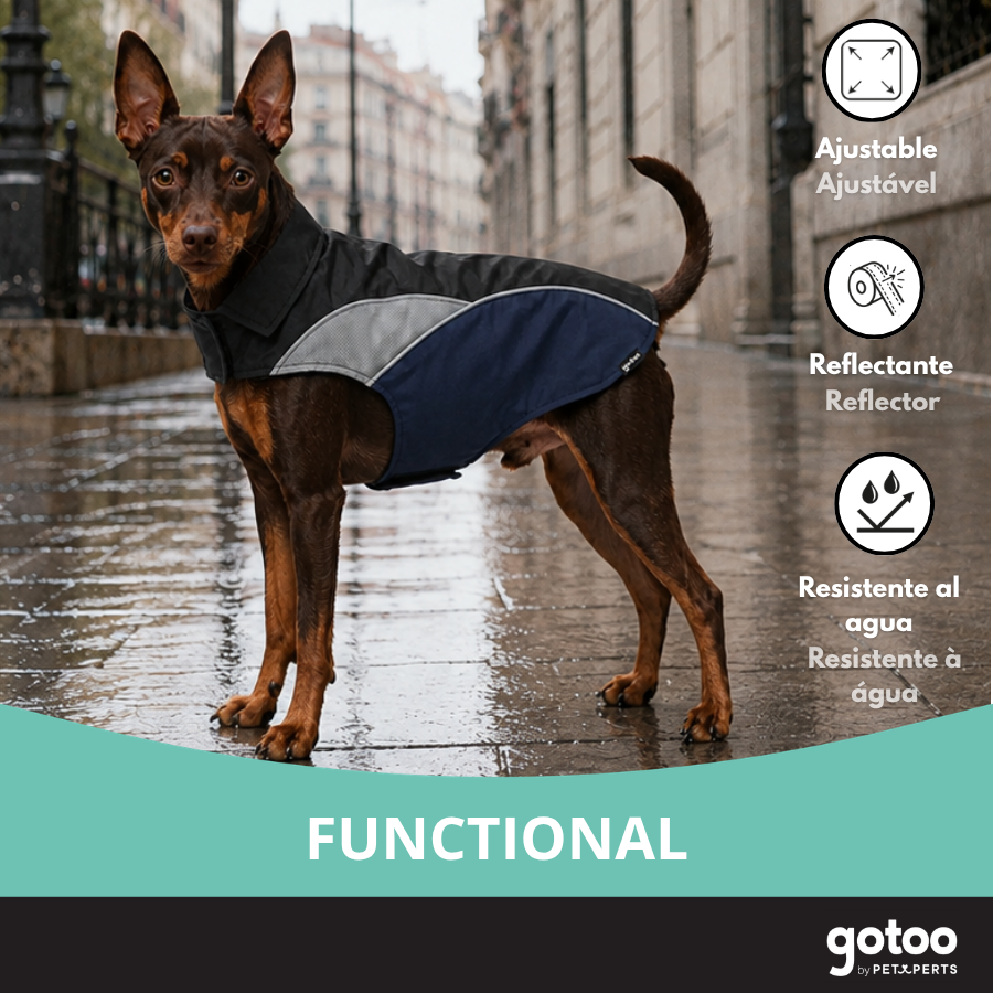 Gotoo Impermeable Reflectante Gris Azulado para perros, , large Imagen numero 6