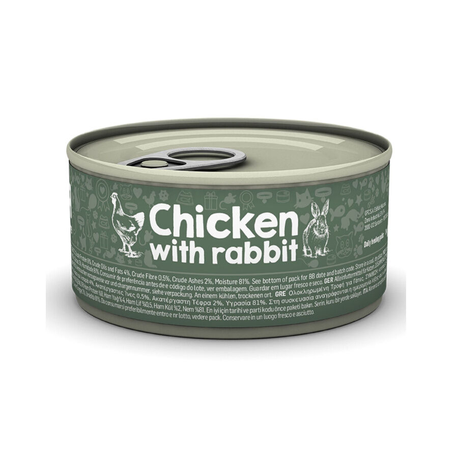 85 g Naturea Pat&eacute; de Pollo y Conejo lata para gatos, , large Imagen numero 1