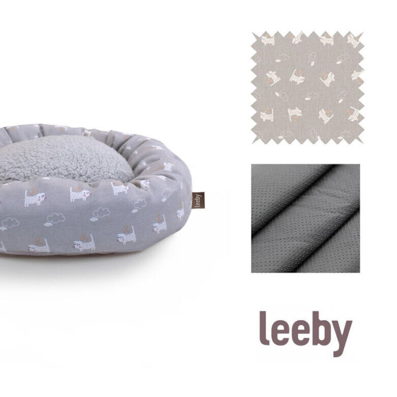 Leeby Cama Donut Antideslizante Gris para gatos thumbnail