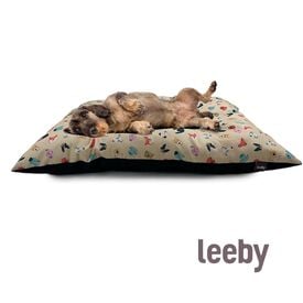 Leeby Cojín Acolchado Beige con Comics para perros