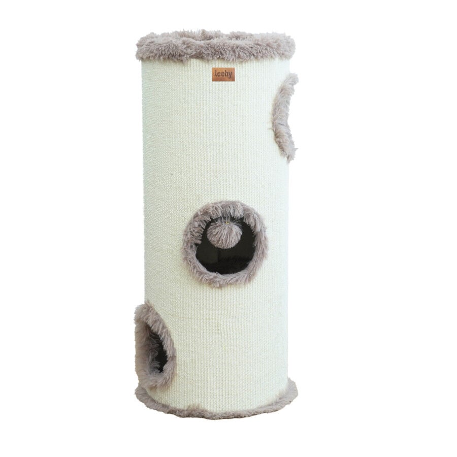 Leeby Bruno barril rascador con cama nido y juguete para gatos