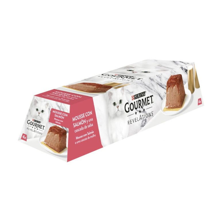 4 tarrinas x 57 g Gourmet Revelations Mousse de Salmón para gatos,  Imagen numero 1 4 tarrinas x 57 g Gourmet Revelations Mousse de Salmón para gatos, , large Imagen numero 1