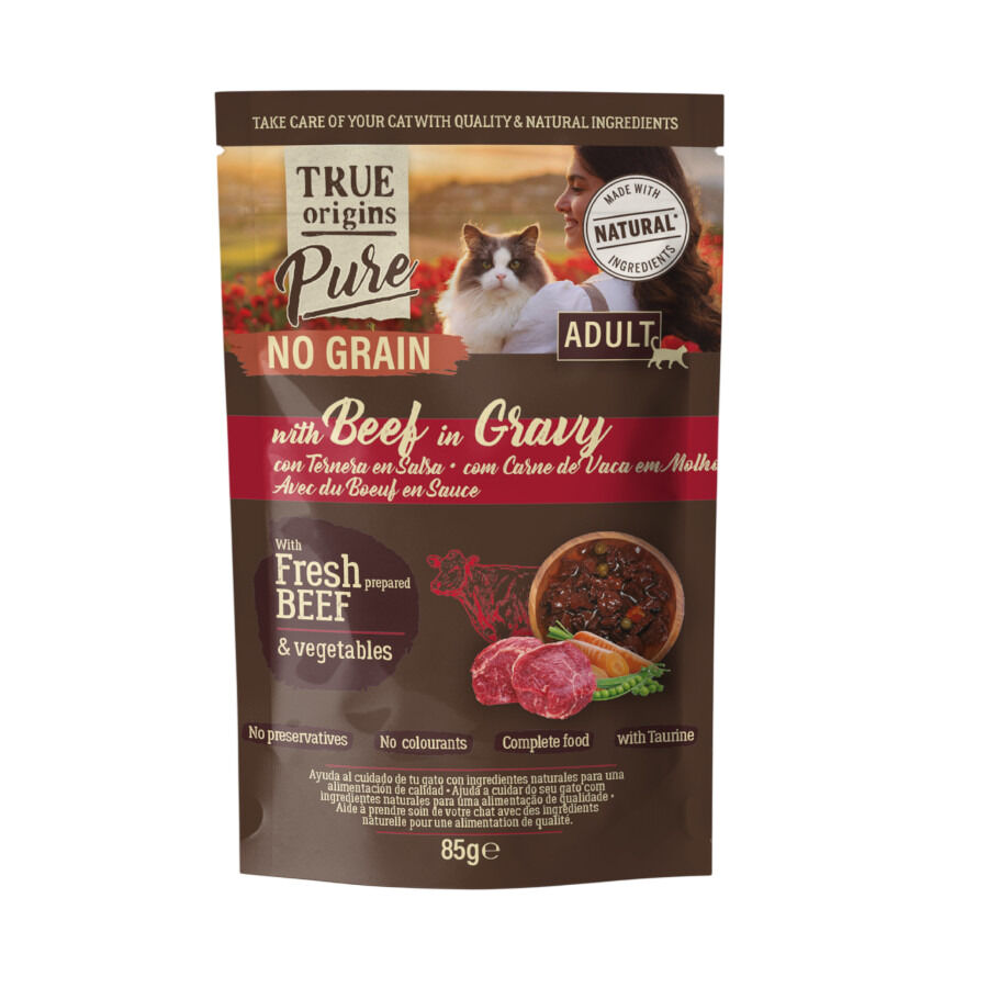 85 g True Origins Pure No Grain Sobre con Ternera para gatos, , large Imagen numero 1
