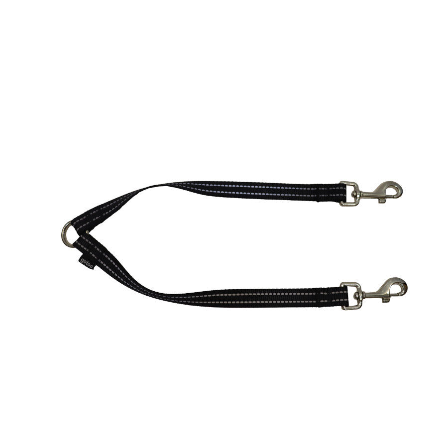 Gotoo Correa doble de nylon negra para perros, , large Imagen numero 1