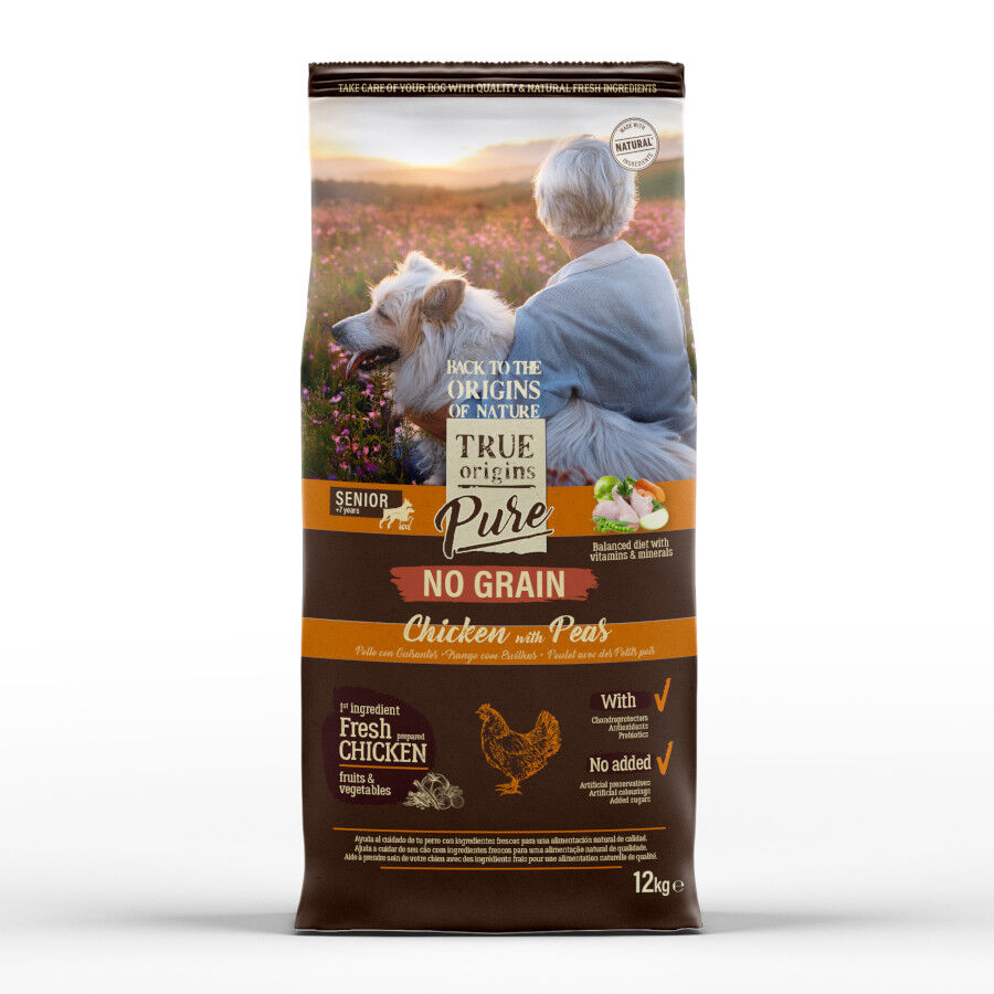 True Origins Pure Grain Free Senior Pollo pienso para perros thumbnail