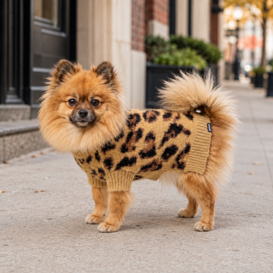 Gotoo Jersey Punto Estampado Leopardo para perros, , large Imagen numero 1