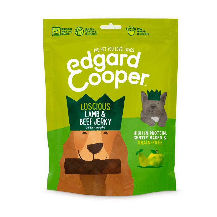 150 g Edgard & Cooper Jerky de cordero y ternera para perros, , large Imagen numero 1