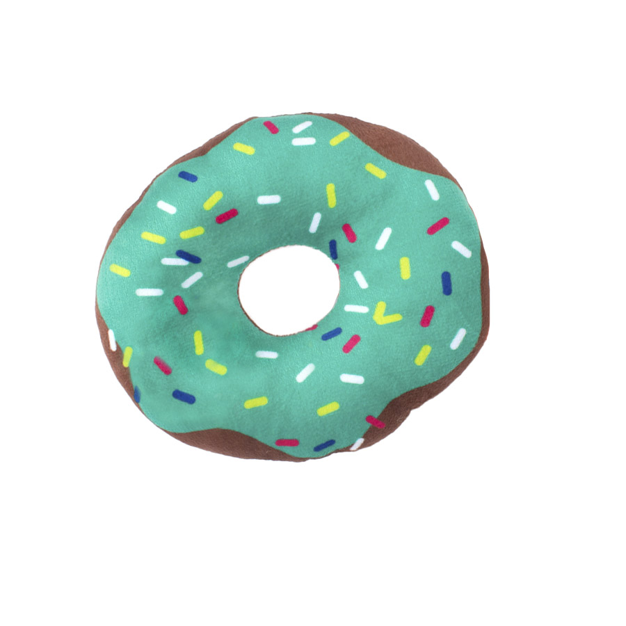 Play & Bite Donut Verde de Peluche para perros, , large Imagen numero 1