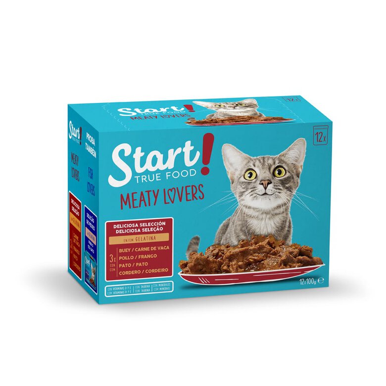 Start Cat Selección de carnes sobre con gelatina para gatos , , large image number null