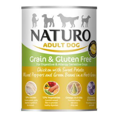 Naturo Adult Grain Free Pollo y Vegetales lata para perros