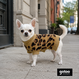 Gotoo Jersey Punto Estampado Leopardo para perros