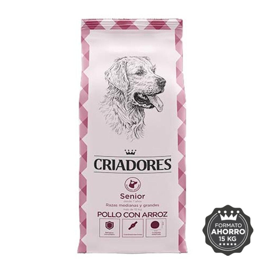 Criadores Senior Pollo y Arroz pienso para perros de razas medianas y grandes thumbnail