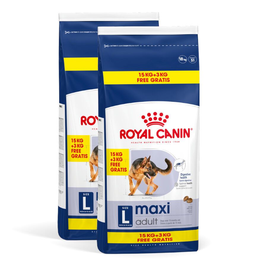 2 x 18 kg (15 + 3 kg &iexcl;gratis!) Royal Canin Maxi Adult pienso para perros &iexcl;Pack ahorro!, , large Imagen numero 1
