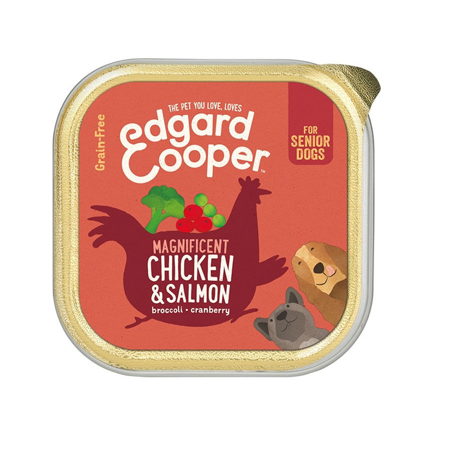 Edgard &amp; Cooper Senior Pollo y Salmón tarrina para perros