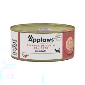 Applaws Pollo y Pato en caldo lata para gatos
